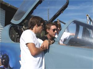 stand-de l'armée de l'air - le cockpit d'un jaguar