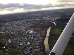 En vent-traversier la zone d'activités de Boulazac